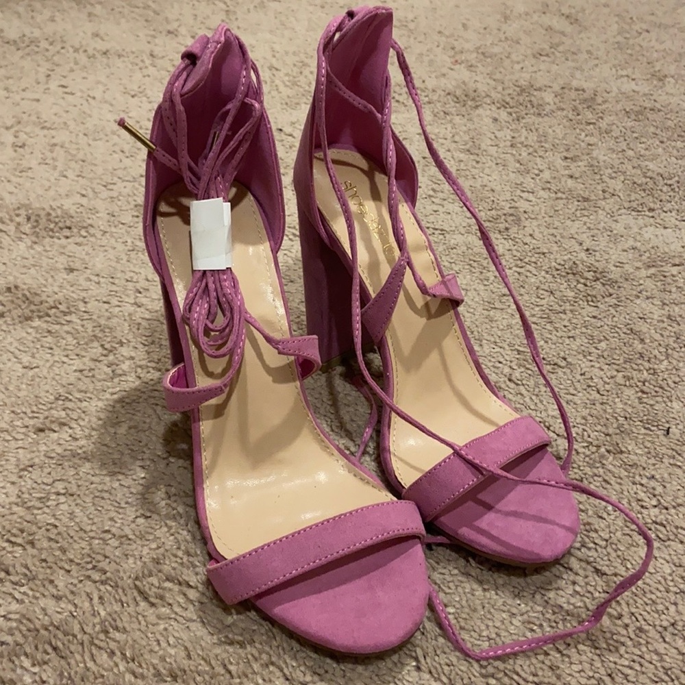 Lace Up Heeled Sandals